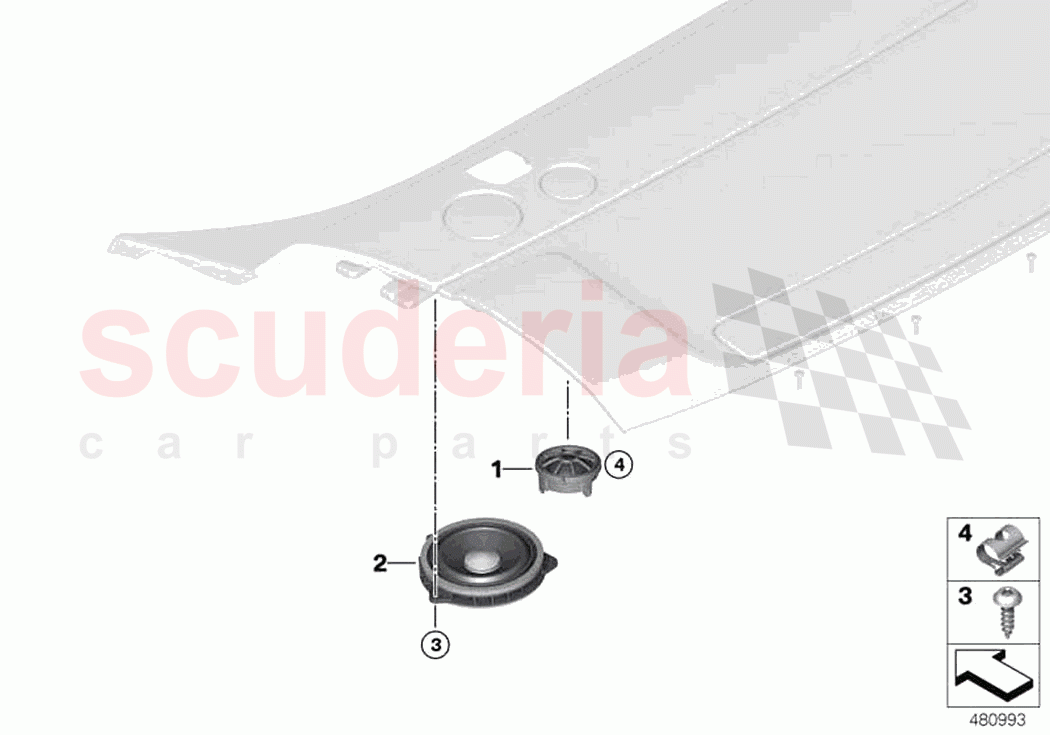Single parts f rear helf loudspeaker of Rolls Royce Rolls Royce Phantom Extended RR12(2017-2023)