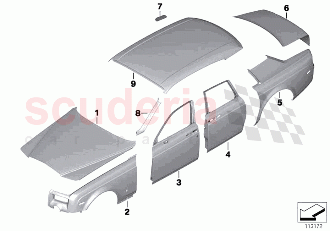 Outer panel of Rolls Royce Rolls Royce Phantom Extended RR12(2017-2023)