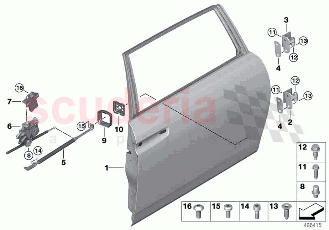 Rear door hinge door brake of Rolls Royce Rolls Royce Phantom Extended RR12(2017-2023)