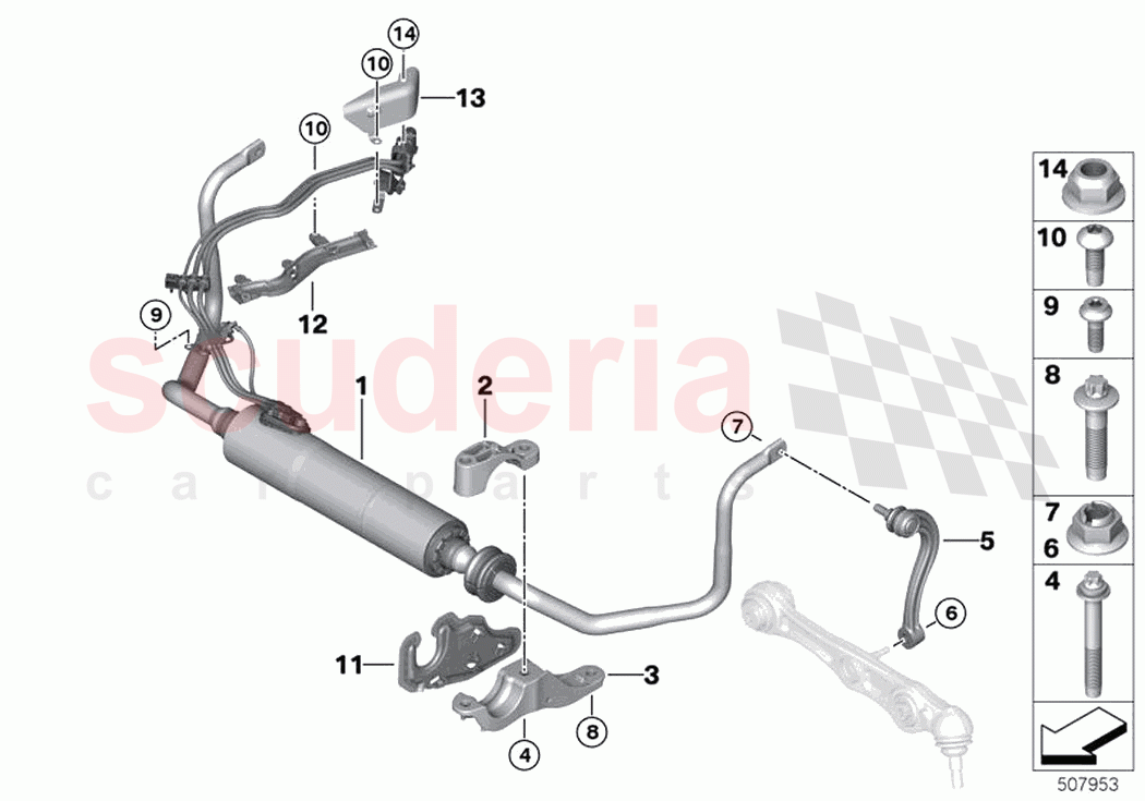 Front stabilizer bar Dynamic Drive of Rolls Royce Rolls Royce Phantom Extended RR12(2017-2023)