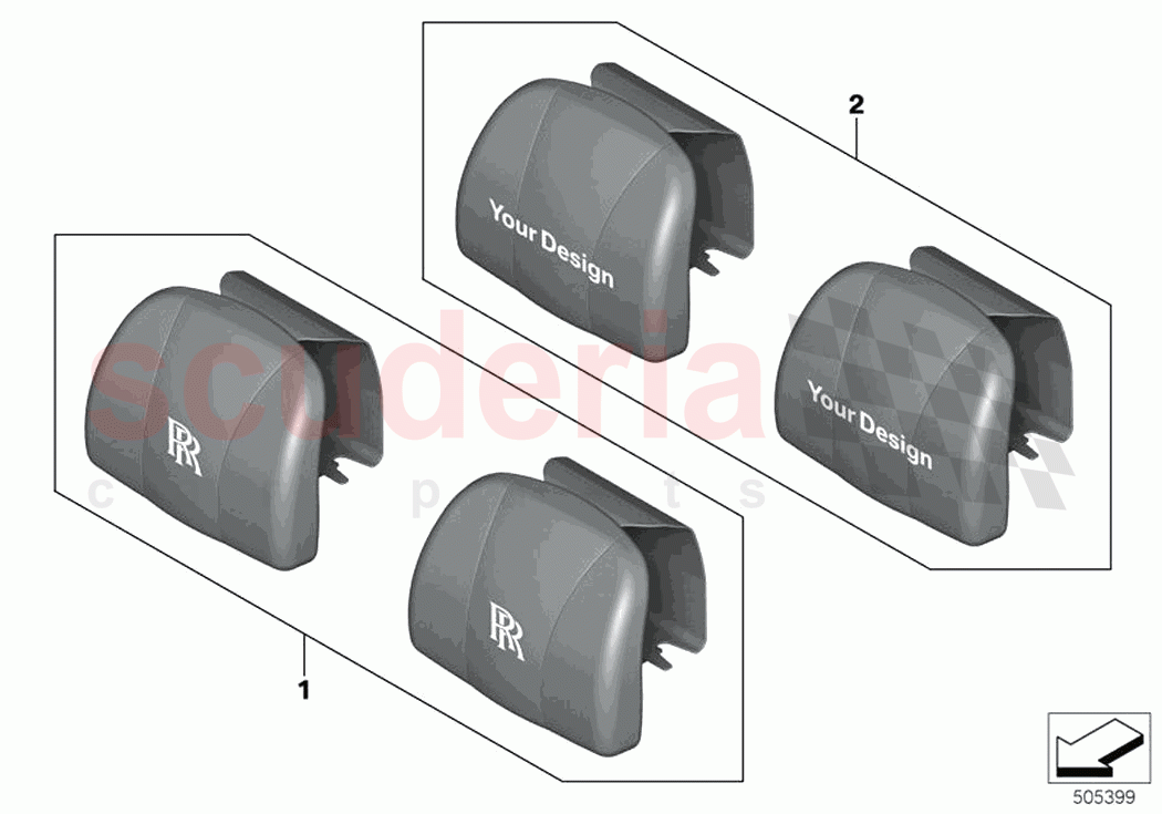 Personalised Headrest Cushions of Rolls Royce Rolls Royce Phantom Extended RR12(2017-2023)