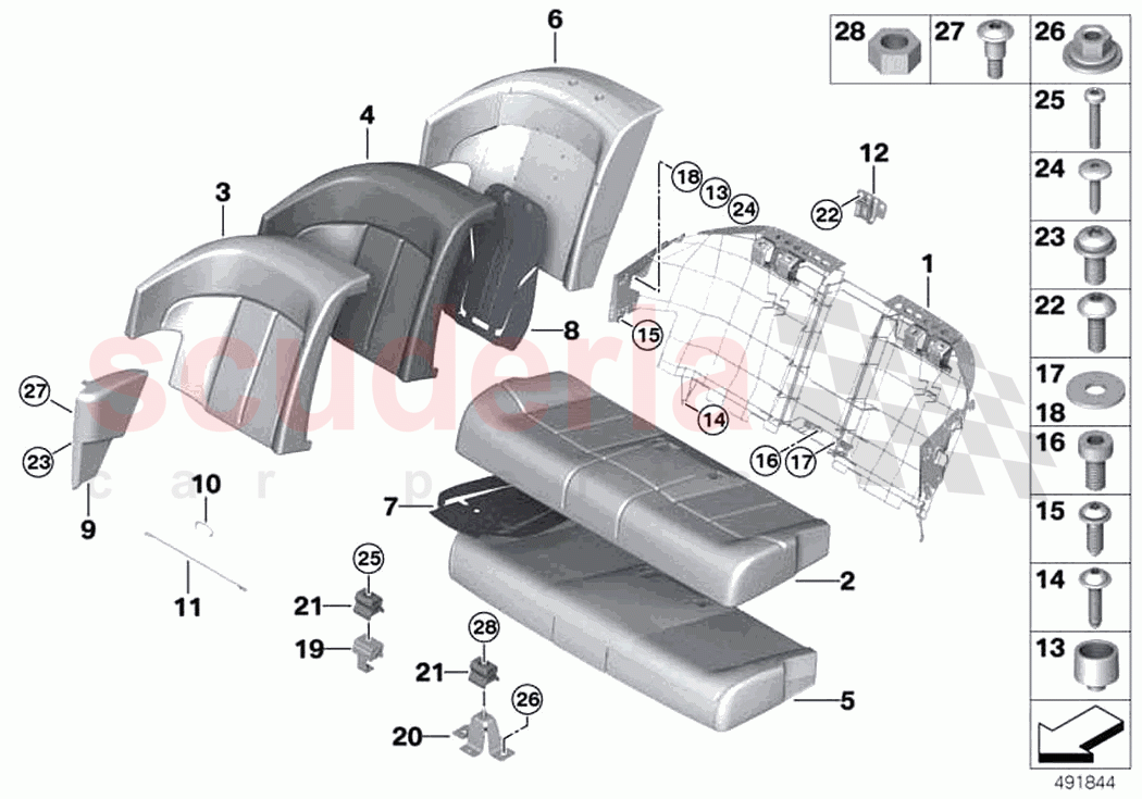 Seat rear cushion cover basic seat of Rolls Royce Rolls Royce Phantom Extended RR12(2017-2023)