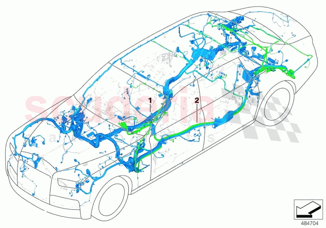 Main wiring harness duplicate of Rolls Royce Rolls Royce Phantom Extended RR12(2017-2023)