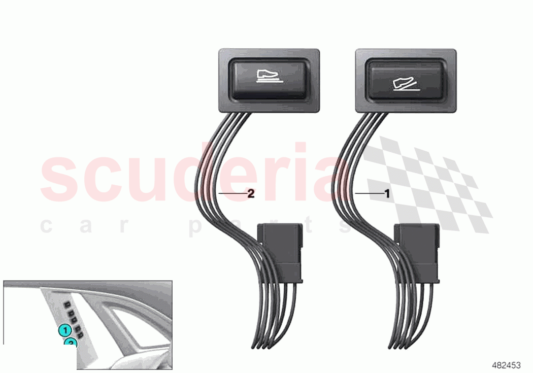 Switch footrest of Rolls Royce Rolls Royce Phantom Extended RR12(2017-2023)