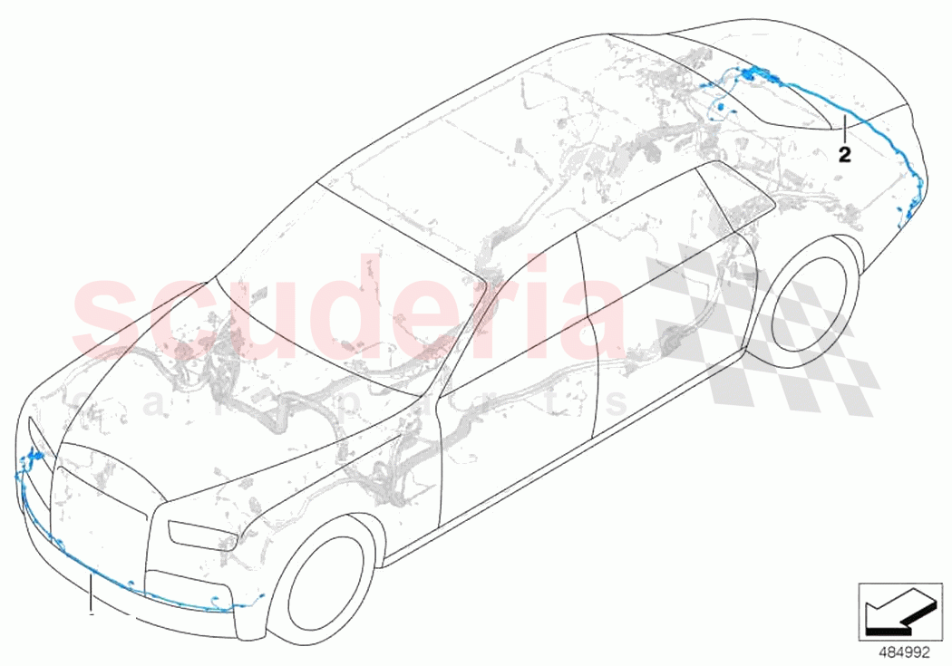 Wiring harnesses bumper front rear of Rolls Royce Rolls Royce Phantom Extended RR12(2017-2023)