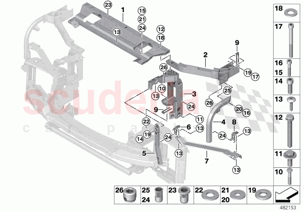 Front panel of Rolls Royce Rolls Royce Phantom Extended RR12(2017-2023)