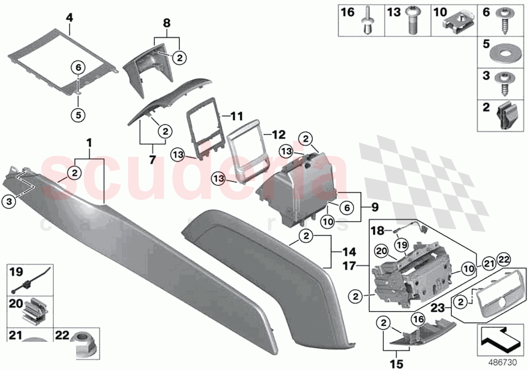 Mounted parts for centre console of Rolls Royce Rolls Royce Phantom Extended RR12(2017-2023)