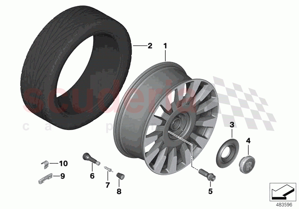 Light alloy wheel styling 679 of Rolls Royce Rolls Royce Phantom Extended RR12(2017-2023)