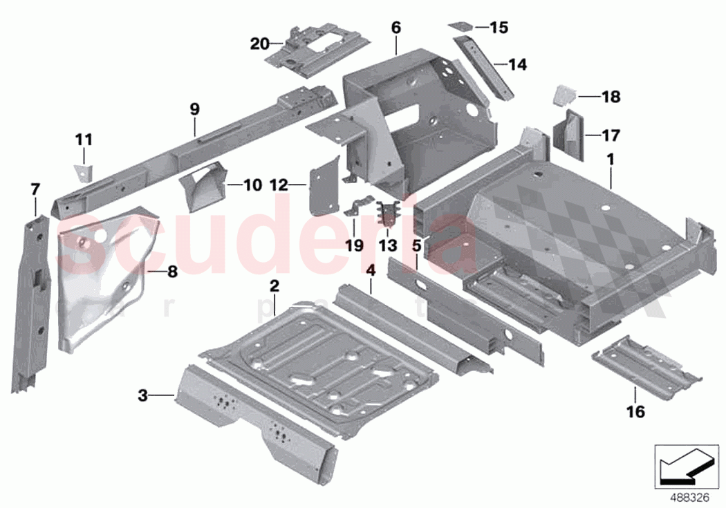 Mounting parts for trunk floor panel of Rolls Royce Rolls Royce Phantom RR11(2017-2023)
