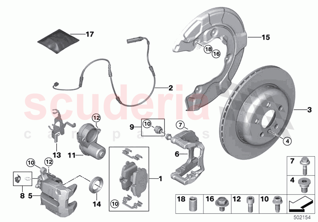 Rear wheel brake of Rolls Royce Rolls Royce Phantom RR11(2017-2023)