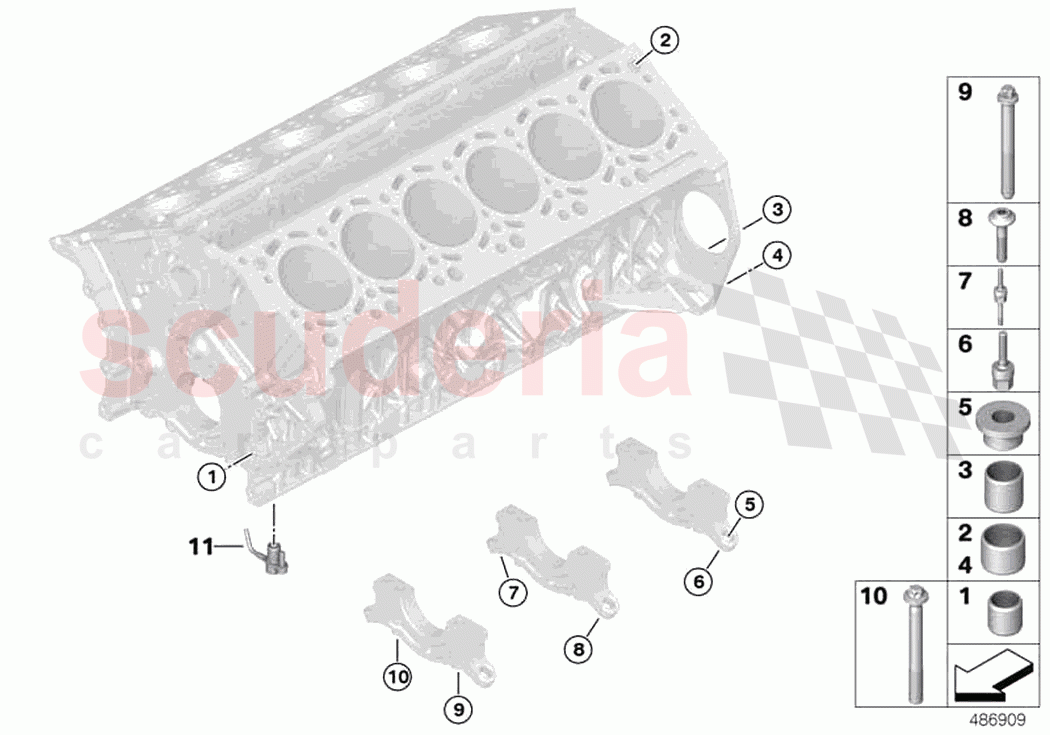 Engine block mounting parts of Rolls Royce Rolls Royce Phantom RR11(2017-2023)