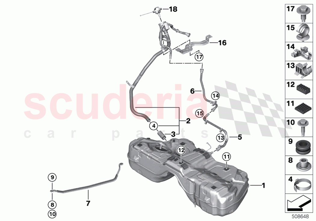 Fuel tank mounting parts of Rolls Royce Rolls Royce Phantom RR11(2017-2023)