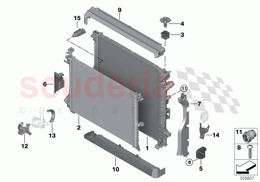Mounting parts f radiator of Rolls Royce Rolls Royce Phantom RR11(2017-2023)