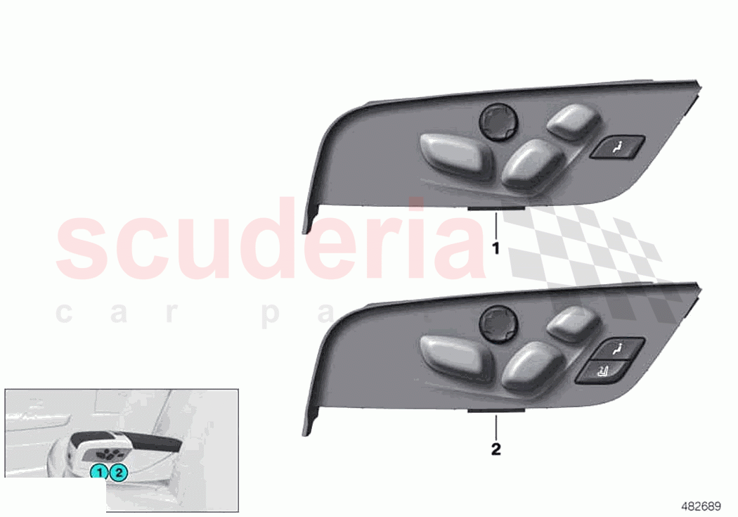 Switch seat adjustment rear cabin of Rolls Royce Rolls Royce Phantom RR11(2017-2023)