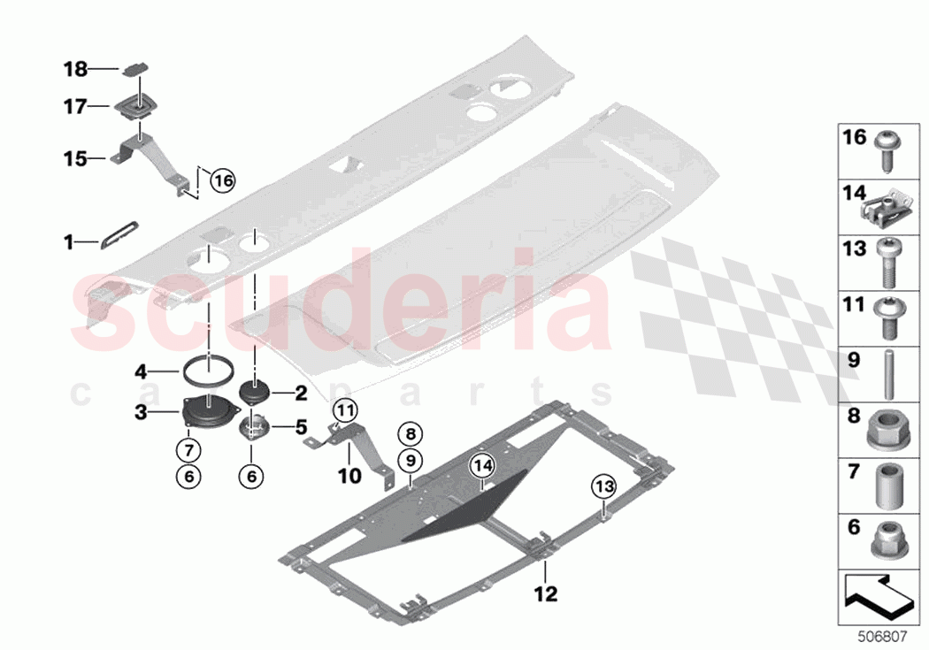 Mounted parts for storage shelf of Rolls Royce Rolls Royce Phantom RR11(2017-2023)