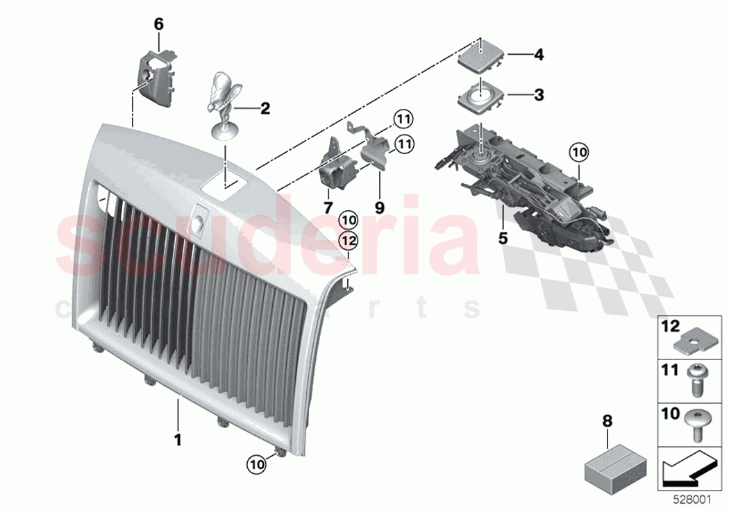 Radiator grill radiator figure of Rolls Royce Rolls Royce Phantom RR11(2017-2023)