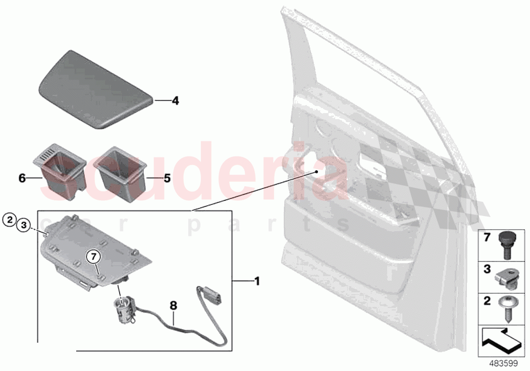 Rear door ashtray of Rolls Royce Rolls Royce Phantom RR11(2017-2023)
