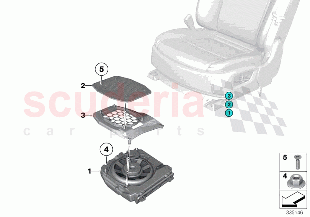 Components central bass of Rolls Royce Rolls Royce Wraith RR5(2017-2023)