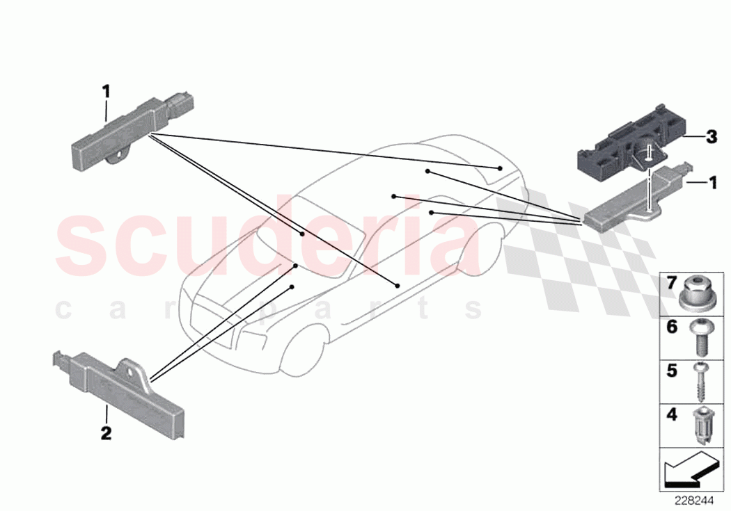 Single parts aerial comfort access of Rolls Royce Rolls Royce Wraith RR5(2017-2023)