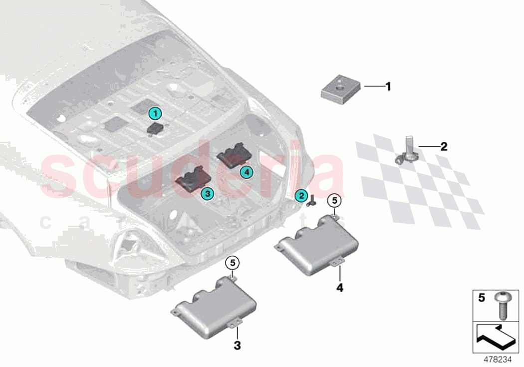 Single parts antenna of Rolls Royce Rolls Royce Wraith RR5(2017-2023)