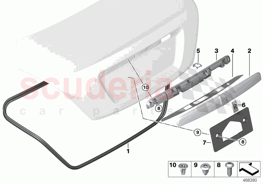 Rear lid mounting parts of Rolls Royce Rolls Royce Wraith RR5(2017-2023)