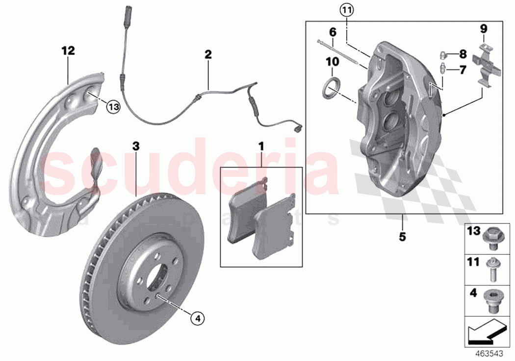 Front wheel brake brake pad sensor of Rolls Royce Rolls Royce Wraith RR5(2017-2023)