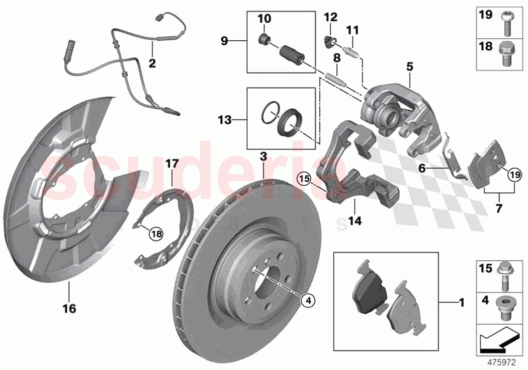Rear wheel brake brake pad sensor of Rolls Royce Rolls Royce Wraith RR5(2017-2023)