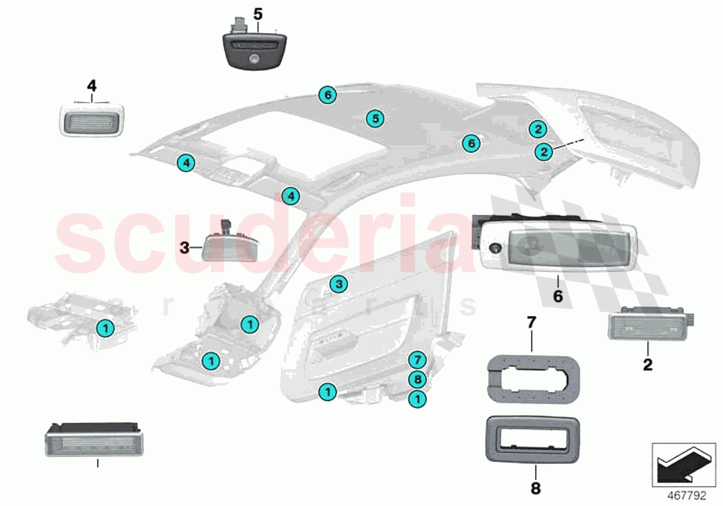 Interior lights of Rolls Royce Rolls Royce Wraith RR5(2017-2023)