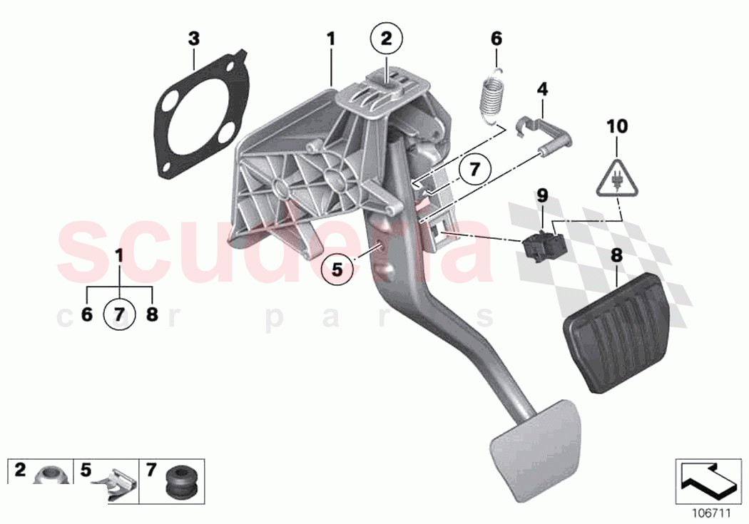 Pedals supporting bracket brake pedal of Rolls Royce Rolls Royce Wraith RR5(2017-2023)