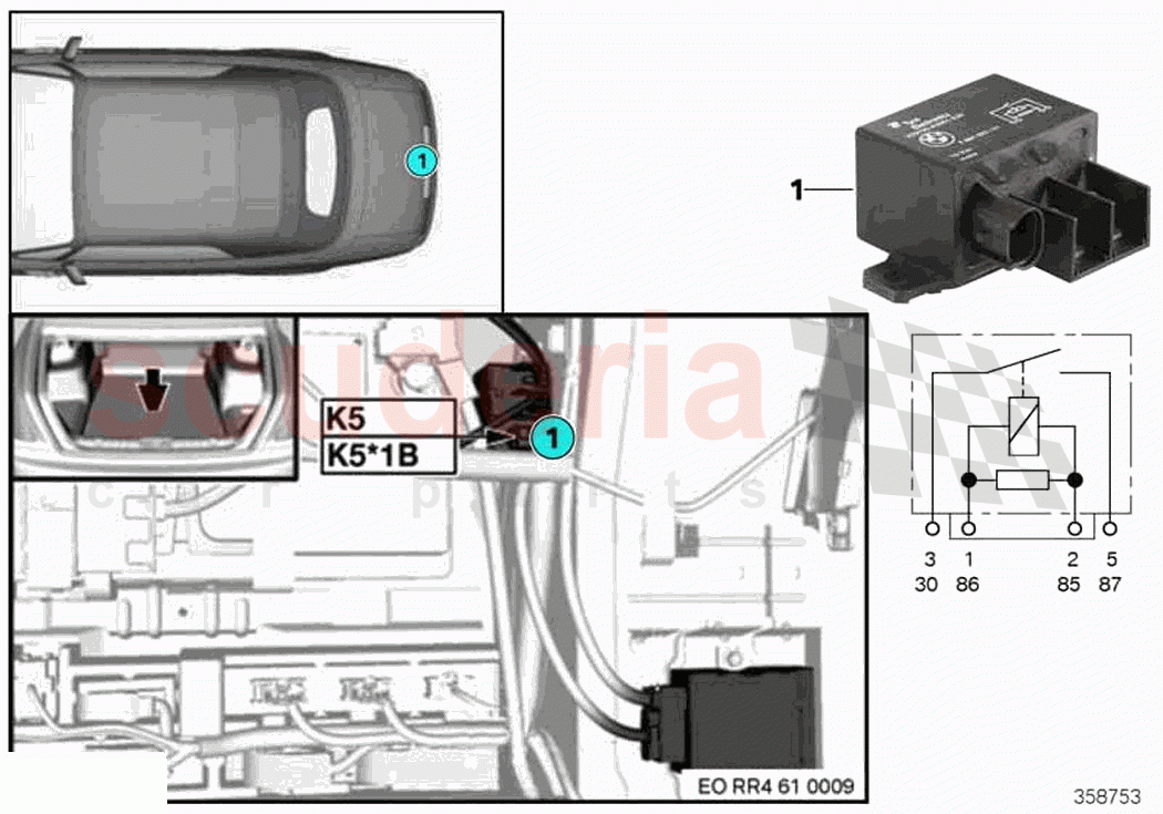 Relay electric fan motor K5 of Rolls Royce Rolls Royce Wraith RR5(2017-2023)