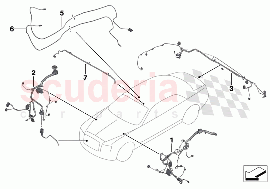 Repair cable main cable harness of Rolls Royce Rolls Royce Wraith RR5(2017-2023)