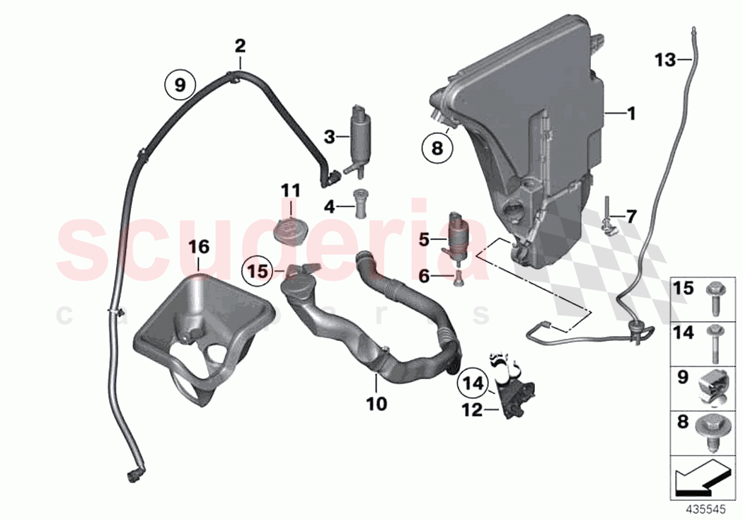 Reservoir windscr headlight washer sys of Rolls Royce Rolls Royce Wraith RR5(2017-2023)