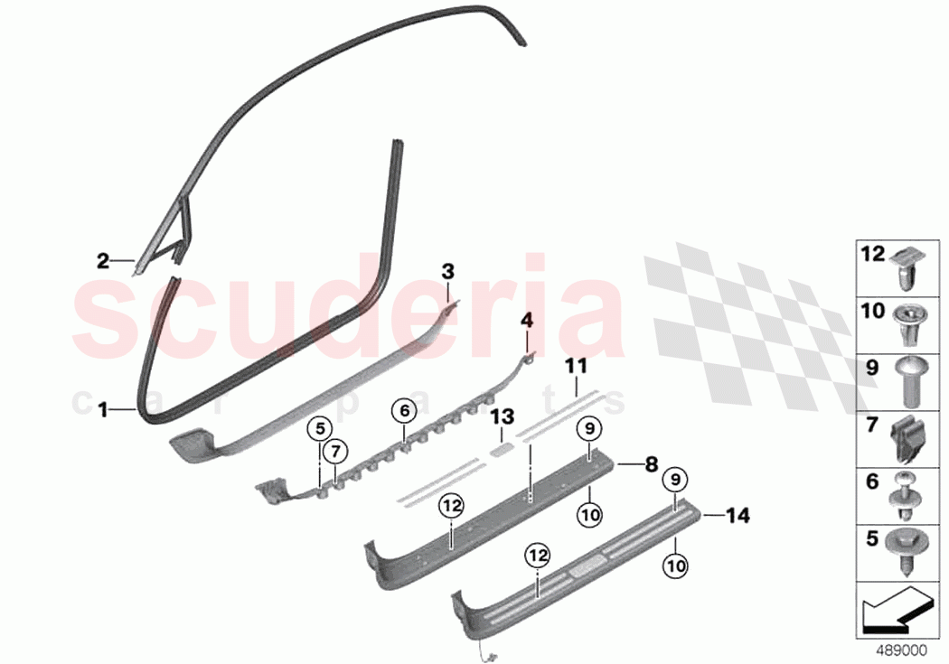 Mucket trim entrance of Rolls Royce Rolls Royce Wraith RR5(2017-2023)