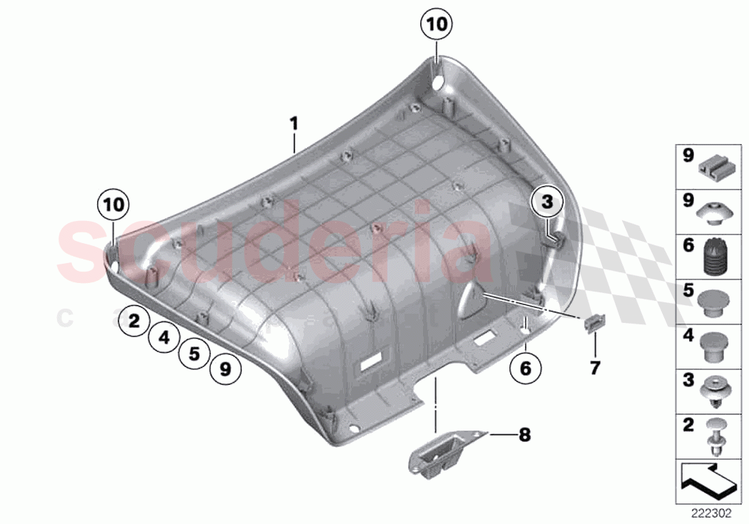 Trim panel trunk lid of Rolls Royce Rolls Royce Wraith RR5(2017-2023)