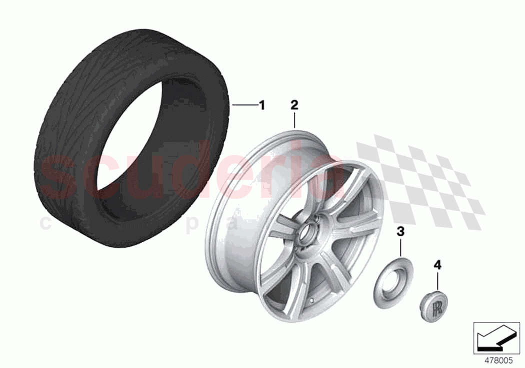 Light alloy wheel styling 603 of Rolls Royce Rolls Royce Wraith RR5(2017-2023)