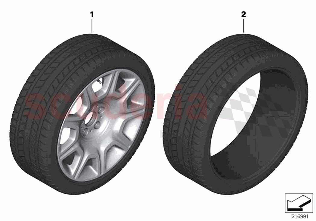 Wheel and tyre combinations of Rolls Royce Rolls Royce Wraith RR5(2017-2023)