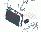 A/C condenser with dryer refrigerant circuit Engine bay