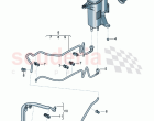vapour container for activated charcoal canister ventilation for fuel tank