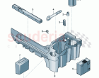 Vehicle tools breakdown set with compressor