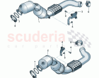 Exhaust pipe with pre-catalyst Retainer for exhaust pipe