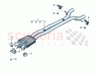 Exhaust pipe with front silencer