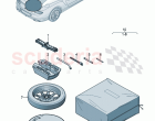 Vehicle tools for temporary spare wheel