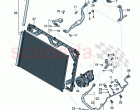 A/C condenser with dryer refrigerant circuit Engine bay