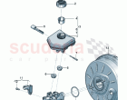Tandem brake master cylinder with brake fluid reservoir