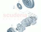 Dual-mass flywheel V-belt pulley with vibration damper impulse rotor