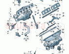 Exhaust gas turbocharger (water-cooled) Oil pressure line Oil return line