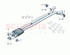 Exhaust pipe with front silencer