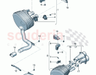 Rear silencer with exhaust flap Trim for exhaust tail pipe