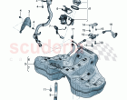 Fuel tank fuel filler neck cap with retaining strap for fuel tank