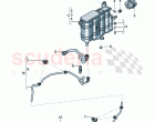 vapour container for activated charcoal canister ventilation for fuel tank